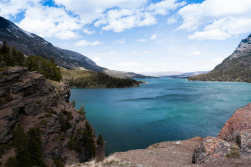 Fototapeta na wymiar St. Mary Lake vista, Glacier National park, Montana, USA