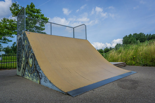 awesome halfpipe with graffitti