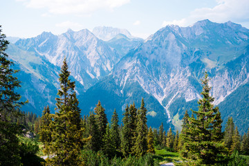Fototapeta premium View on mountains ar Wald am Arlberg