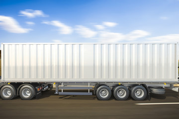 3D rendering of trailer side view