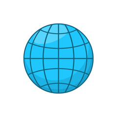 Planet icon in cartoon style isolated on white background. Research symbol