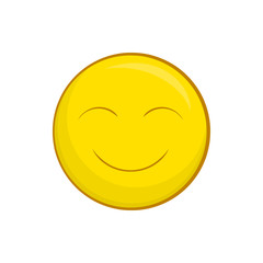 Smiley face icon in cartoon style isolated on white background. Emoticons symbol