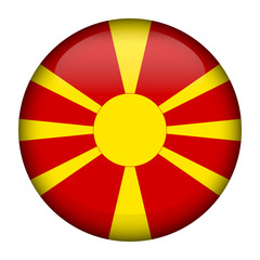 Obraz premium Round glossy Button with flag of Macedonia