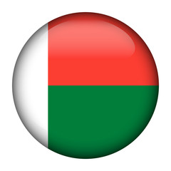 Fototapeta premium Round glossy Button with flag of Madagascar