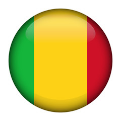 Fototapeta premium Round glossy Button with flag of Mali