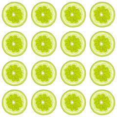 Limes on a white background.