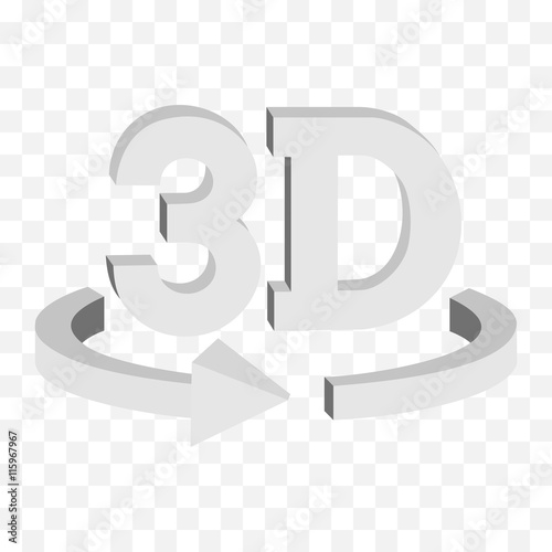 Download "3D rotate button sign icon. Vector." Stock image and ...