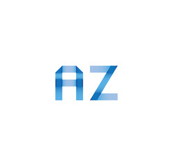 az initial simple modern blue 