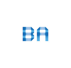 ba initial simple modern blue 