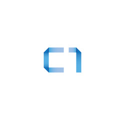 c1 initial simple modern blue 