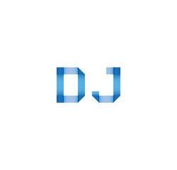 dj initial simple modern blue 