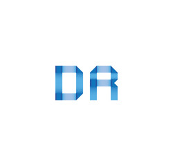 dr initial simple modern blue 