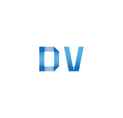 dv initial simple modern blue 