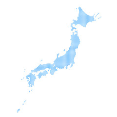 青のドット日本地図