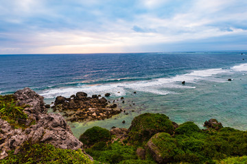 Sea, coast, shore, landscape, seascape. Okinawa, Japan, Asia.