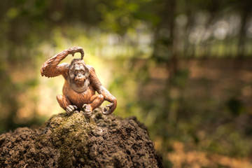 Orangutan, miniature, figure, nature.