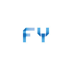 fy initial simple modern blue 