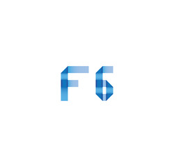 f6 initial simple modern blue 