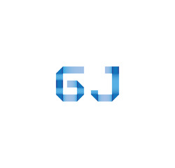 gj initial simple modern blue 