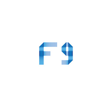 f9 initial simple modern blue 