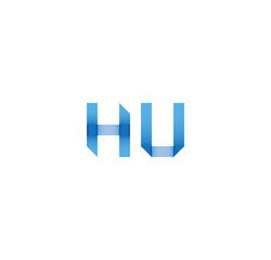 hu initial simple modern blue 