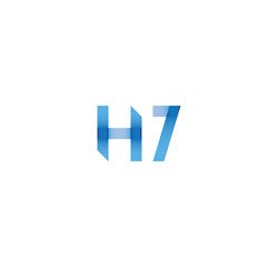 h7 initial simple modern blue 