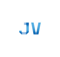 jv initial simple modern blue 
