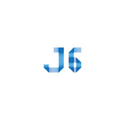 j6 initial simple modern blue 
