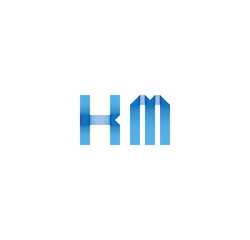 km initial simple modern blue 