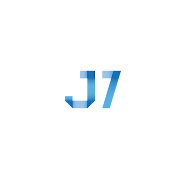 j7 initial simple modern blue 
