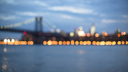 Blurred Williamsburg bridge