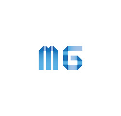 mg initial simple modern blue 
