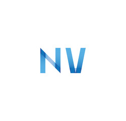 nv initial simple modern blue 