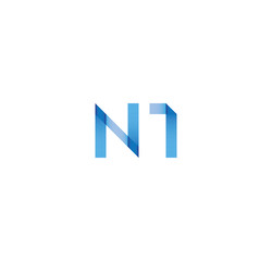 n1 initial simple modern blue 