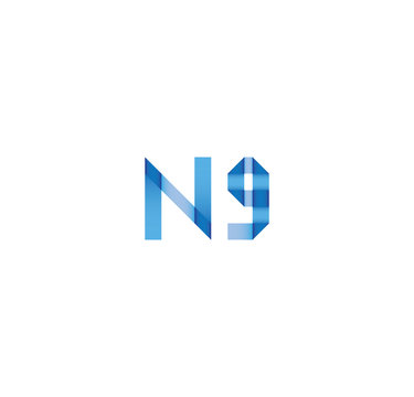n9 initial simple modern blue 