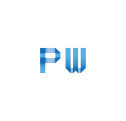 pw initial simple modern blue 