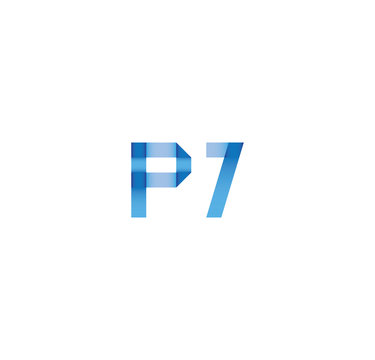 p7 initial simple modern blue 
