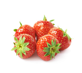 Pile of few strawberries isolated
