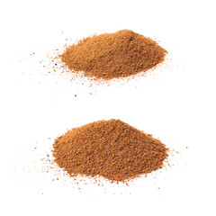 Pile of cinnamon powder isolated