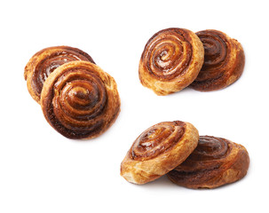Fototapeta premium Cinnamon roll pastry bun isolated
