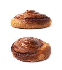 Cinnamon roll pastry bun isolated