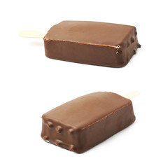 Vanilla ice cream bar on a stick