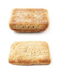Single piece of bread bun isolated