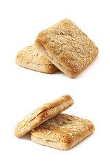 White bread buns composition