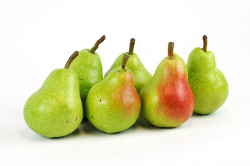 fresh Bartlett pears isolated on white background