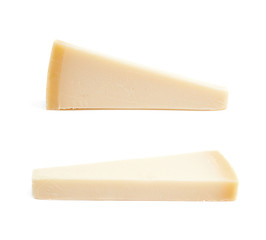 Piece of a parmesan cheese isolated