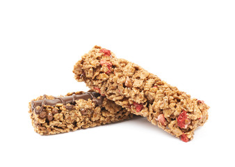 Nutrient chewy grains bars isolated