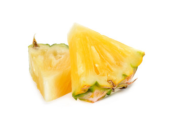 Slice of pineapple isolated
