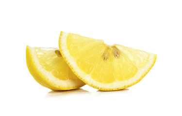 Slice lemon isolated on the white background