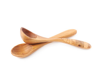 Wooden serving spoon isolated